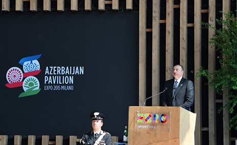 President Ilham Aliyev, his spouse attend in "Expo Milano 2015" exhibition - PHOTOS